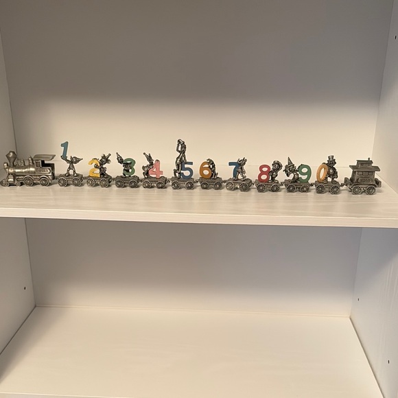 Disney Pewter Train Set with Colorful Numbers and Disney...